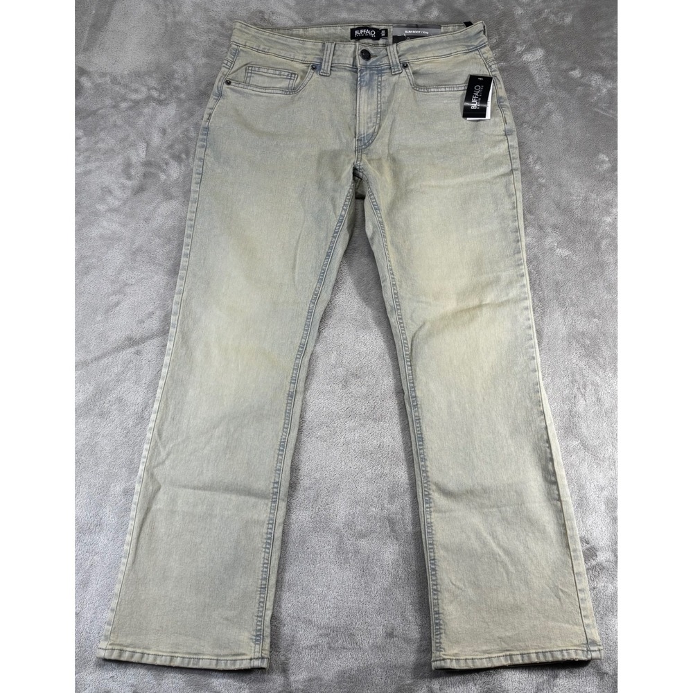 NEW Buffalo David Bitton King Slim Boot Jeans Mens 32x30 Sand Wash NWT Stretch